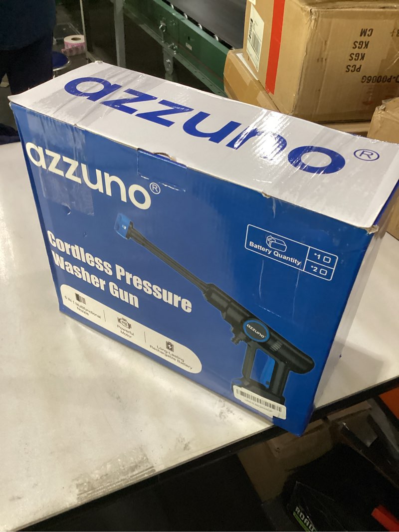 Condition photo showing As Is for AZZUNO Cordless Pressure Washer, 850PSI Portable Pressure Washer, 4000mAh Powerful Washer with 6-in-NOT TESTED