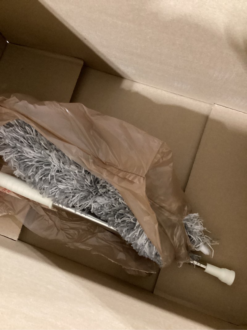 Condition photo showing Good Condition for DELUX Microfiber Feather Duster Extendable Duster with 100 inches Extra Long Pole, Bendable Head & Long Handle Dusters for Cleaning Ceiling Fan, High Ceiling, Blinds, Furniture & Cars Gray