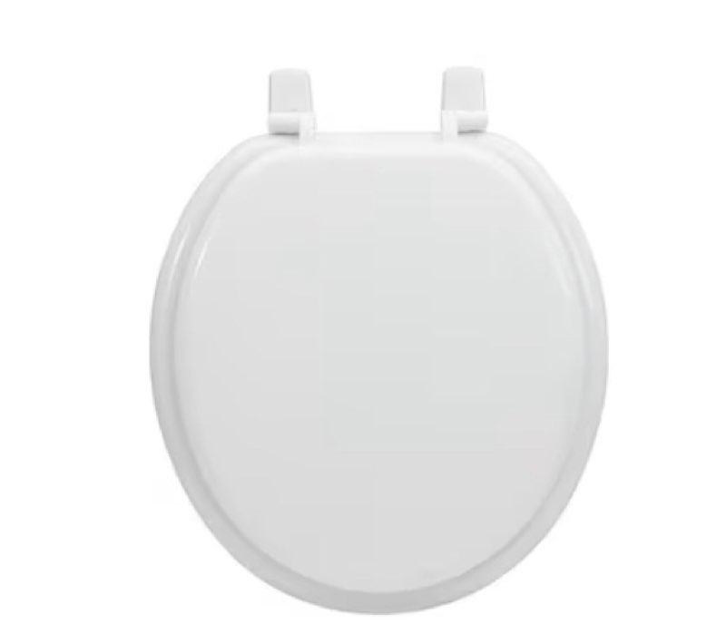  project source wood white round toilet seat