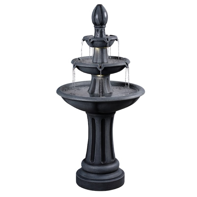 allen + roth 46-in h plastic electric powered tiered outdoor fountain pump included