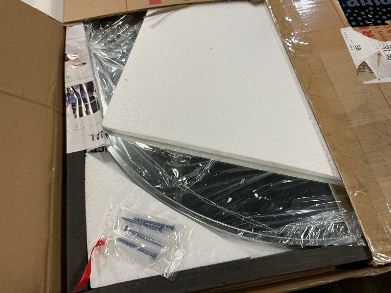 Condition photo showing Good Condition for fabuday silver round mirror for wall 24 inch - circle mirror for bathroom, entryway, living room, hallway, vanity decor, small matte metal frame mirrors 24x24 silver