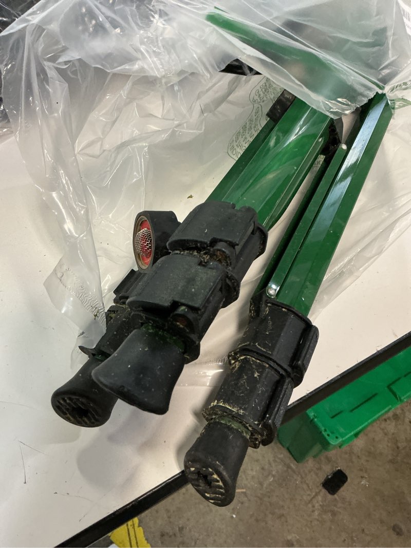 Condition photo showing As Is for orbit tripod lawn zinc impact sprinkler - 360 degree rotating yard sprinkler with adjustable height - heavy-duty zinc - high-pressure nozzle - for large lawn coverage - 56667