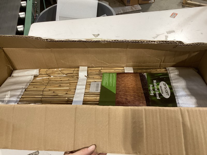 Condition photo showing Good Condition for 2ft x 13ft natural reed fence, outside privacy screen fencing, reed roll curtain decors panels for garden, outdoor