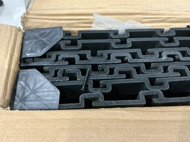 Condition photo showing Good Condition for frayscent slat wall paneling garage wall organizer, slatwall panels garage tool organizer wall mount garage slat wall storage systems, slat board pvc wall panels garage storage (black, 8ftx4ft) black 8ftx4ft