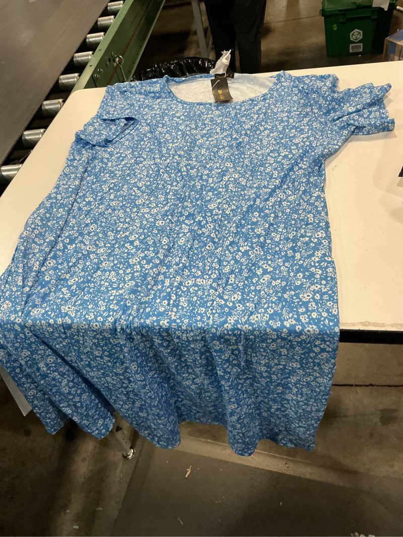 Condition photo showing Good Condition for fantaslook summer dresses for women casual short sleeve pleated dress flowy floral dress with pockets flare midi sundress 3xl