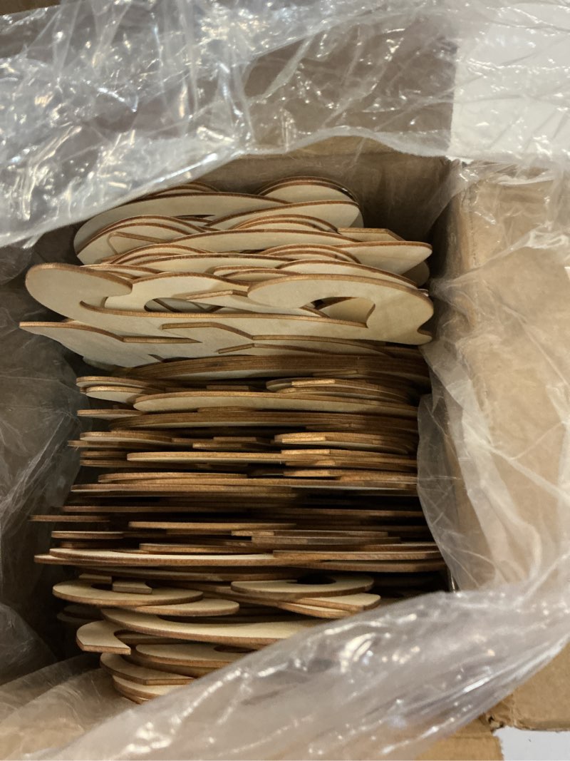 Condition photo showing As Is for 6 inch 86 pieces wooden letters unfinished thin wood alpabets a-z for crafts,cursive uppercase