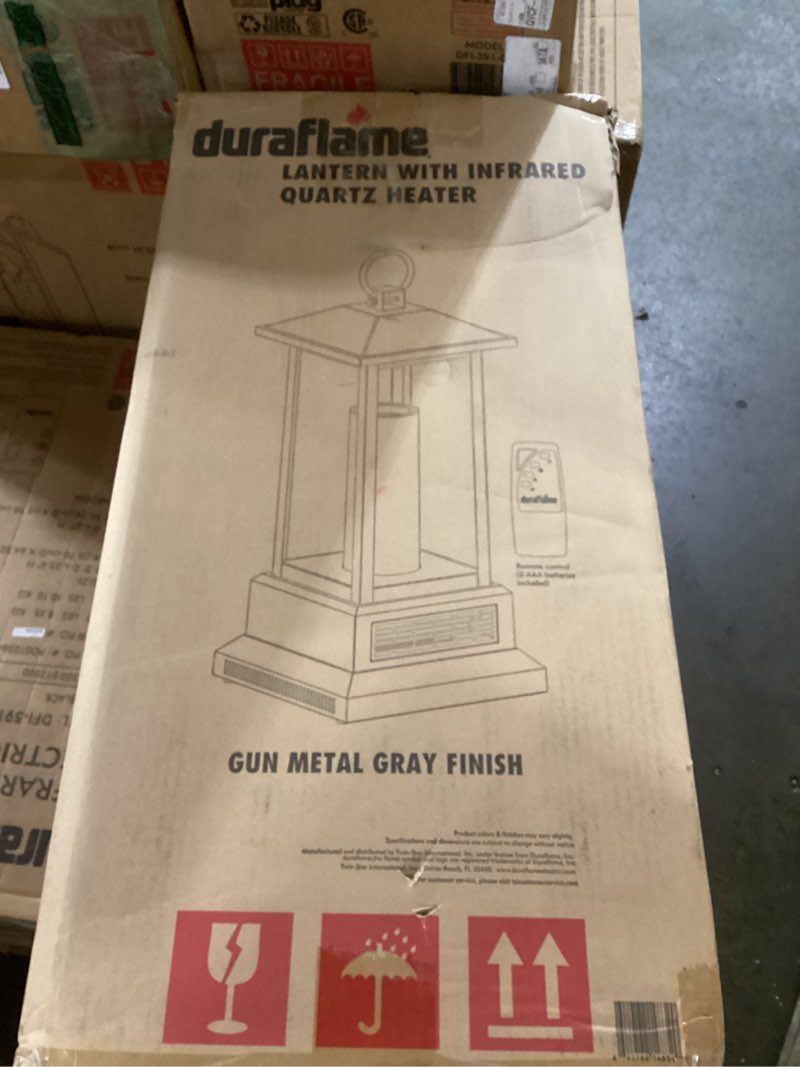 Condition photo showing New/Like New for duraflame Infrared Quartz Electric Lantern Heater - Gun Metal Gray
