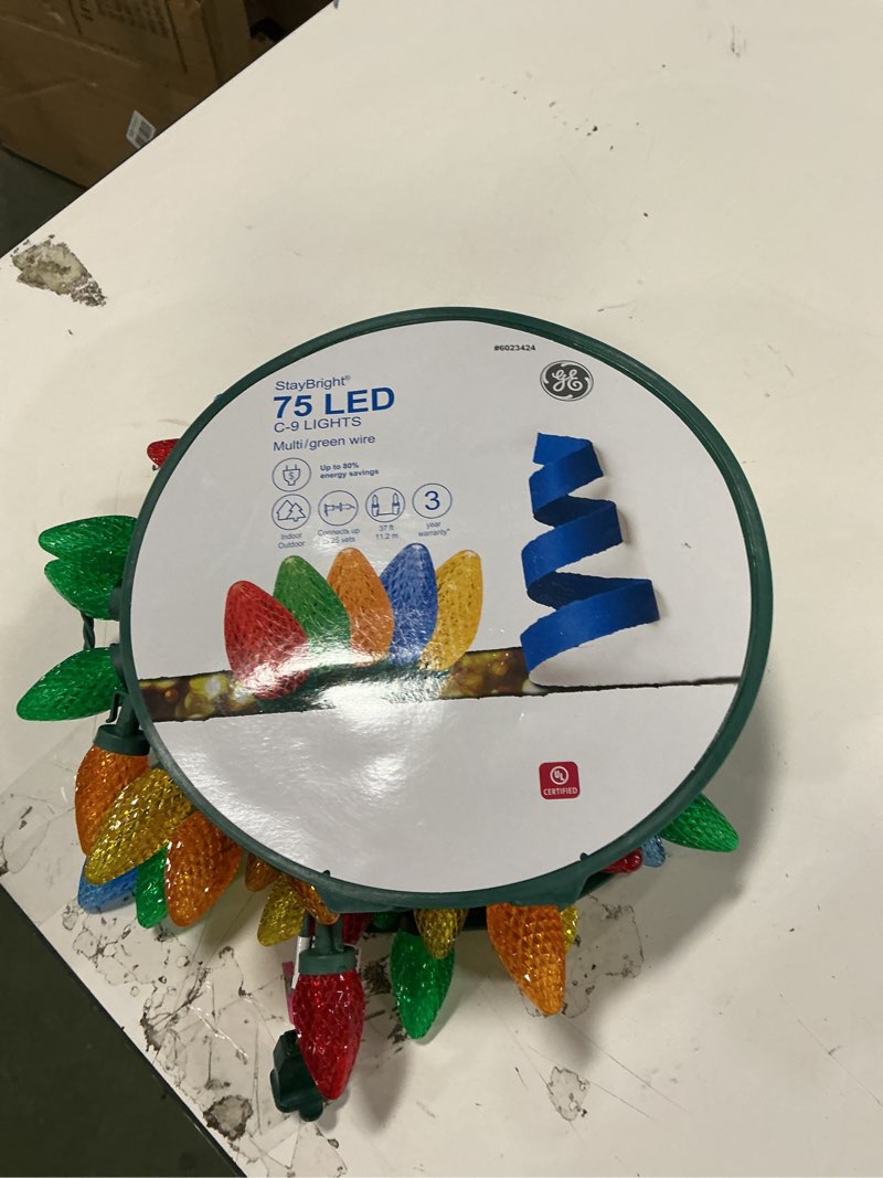 Condition photo showing Good Condition for GE 75-Count LED C9 Multicolor 91145LO LED Staybright Christmas String Lights Energy Star