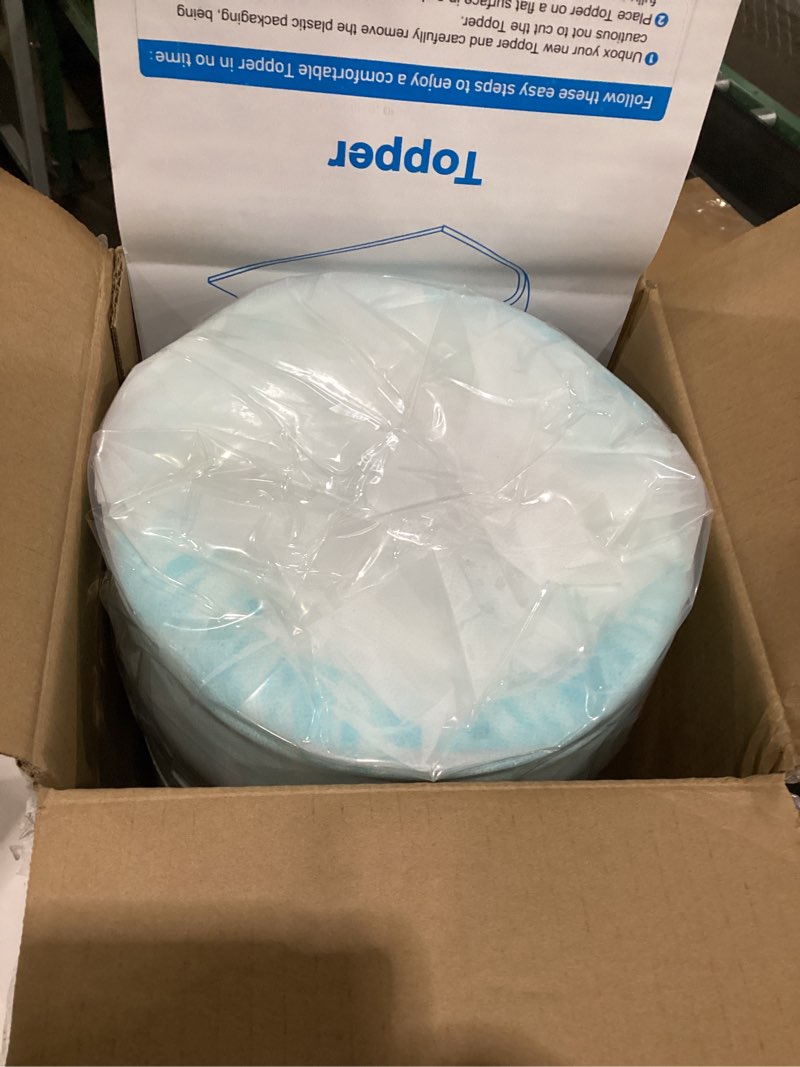 Condition photo showing New/Like New for DUMOS Mattress Toppers Memory Foam Twin Size, 3 Inch Thick Bed Topper Pad Cooling Gel Infused Soft Comfy Padding Breathable for Sleeper Sofa Couch RV Camper, CertiPUR-US Certified, Blue 3 Inch Blue Foam Twin