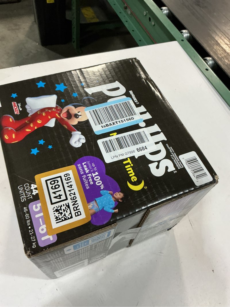 Condition photo showing New/Like New for pull-ups boys' night-time potty training pants, size 5t-6t overnight training underwear (46-60 lbs), 44 ct 5t-6t 44