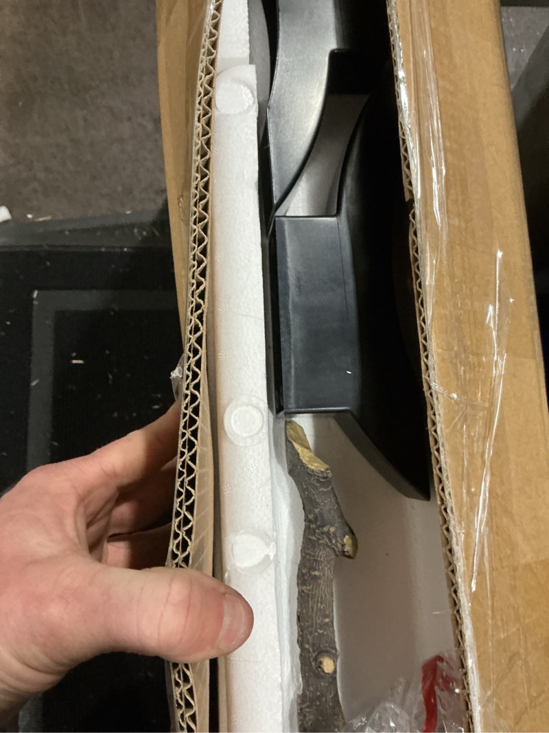 Condition photo showing As Is for DUMOS 42 Inch Electric Fireplace Wall Mounted/Recessed/Free Standing Space Heater with Remote Control Adjustable Flame Colors Touch Screen Energy Saving, Black Black 42 IN