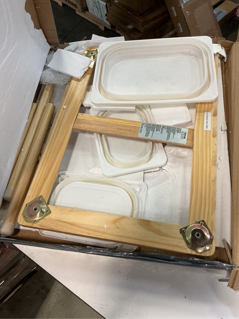 Condition photo showing As Is for wingyz Kids Table for Play Study Dining Toys Storage, Sensory Tables for Toddler, Activity Table with Storage Bins Birthday Gifts for Boys and Girls 1 Table