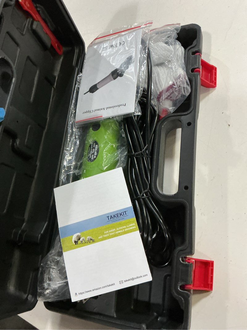 Condition photo showing Good Condition for sheep shears, 500w professional heavy duty sheep clippers for grooming, 6 speeds electric animal shearing clippers for alpacas llamas lambs and large dogs with think hair 500w green