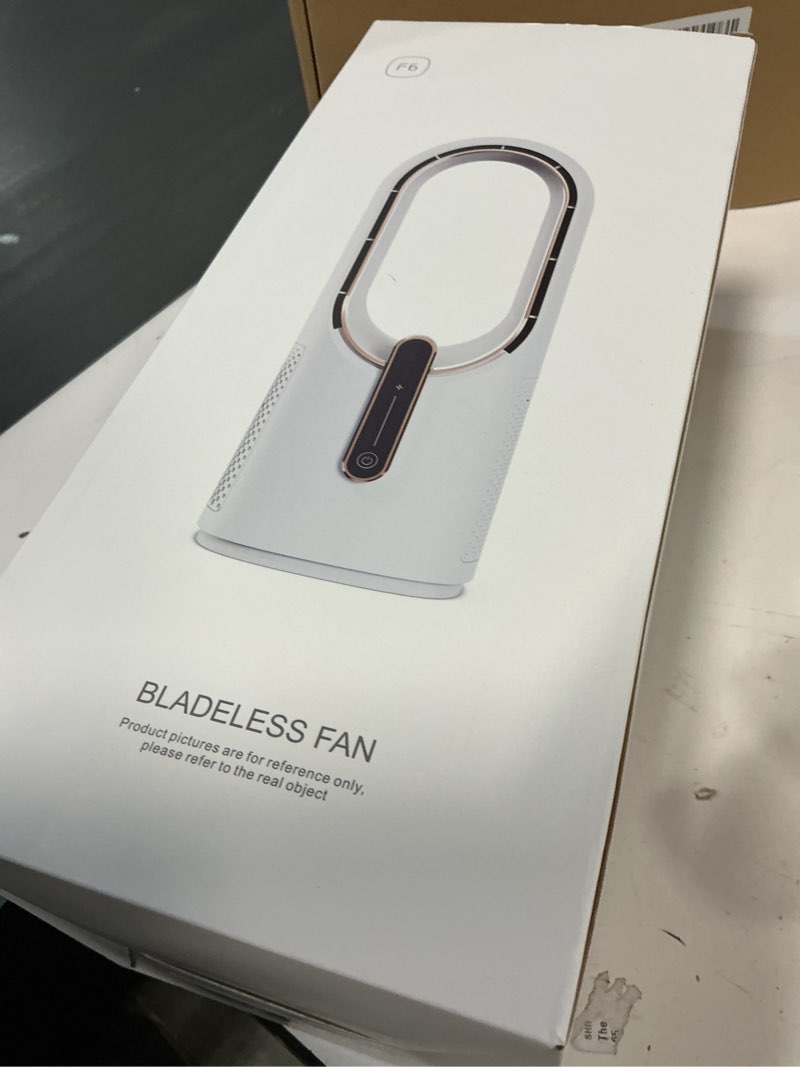 Condition photo showing Good Condition for Desk Fan Bladeless, 11.8 Inch Office Fan Small, Quiet, 3 Speed Adjustment, Touch Control, Easy to Clean, Desk Fans Small Quiet, Ideal for Office, Living Room, Bedroom Gray/Dark Red