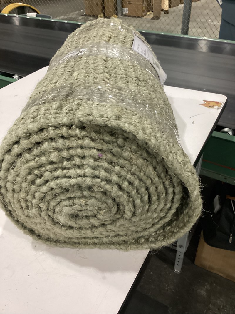 Condition photo showing As Is for JONATHAN Y Pata Hand Woven Chunky Jute Gray Runner Rug, 2x18, Bohemian, Rustic, Cottage, Easy-Cleani