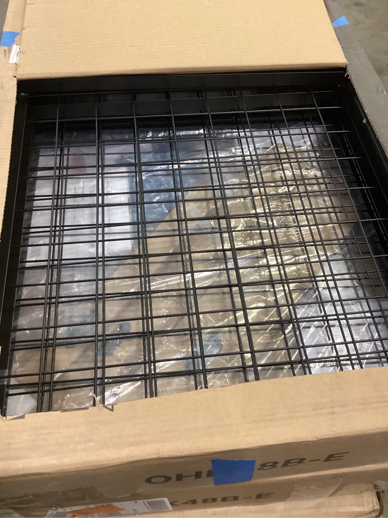 Condition photo showing Good Condition for fleximounts ohk48b-e 4'x8' overhead garage storage ceiling storage rack with 8 accessory hooks black: adjustable steel utility shelves