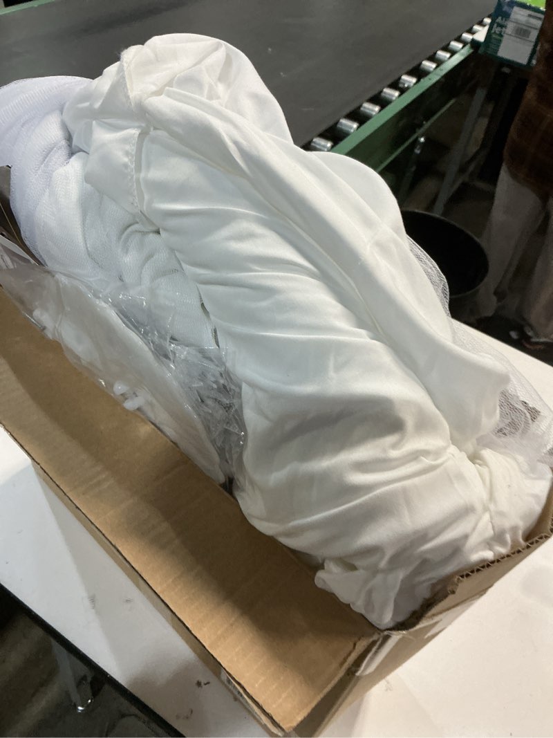 Condition photo showing As Is for Large Bed Canopy with Star Lights, Double Layer Canopy for Bed, Princess Play Tent for Girls Room, Breathable Canopy Bed Curtain for Children Reading Nook, Machine Washable Canopy, 40''x106'', White 40"W x 106"L (Pack of 1) Soft White