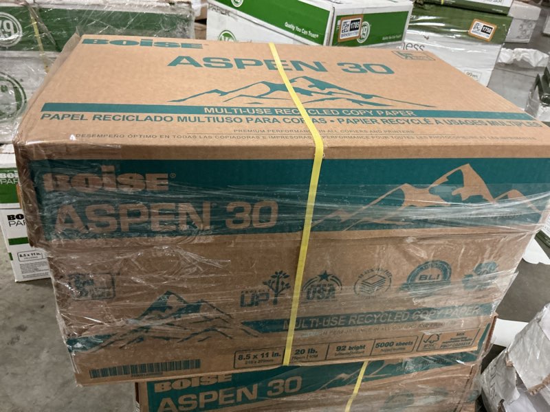 Condition photo showing Good Condition for boise aspen 30 multi-use printer & copy paper, 10 reams, white, letter size, 5000 sheets per case- 054901-ctn