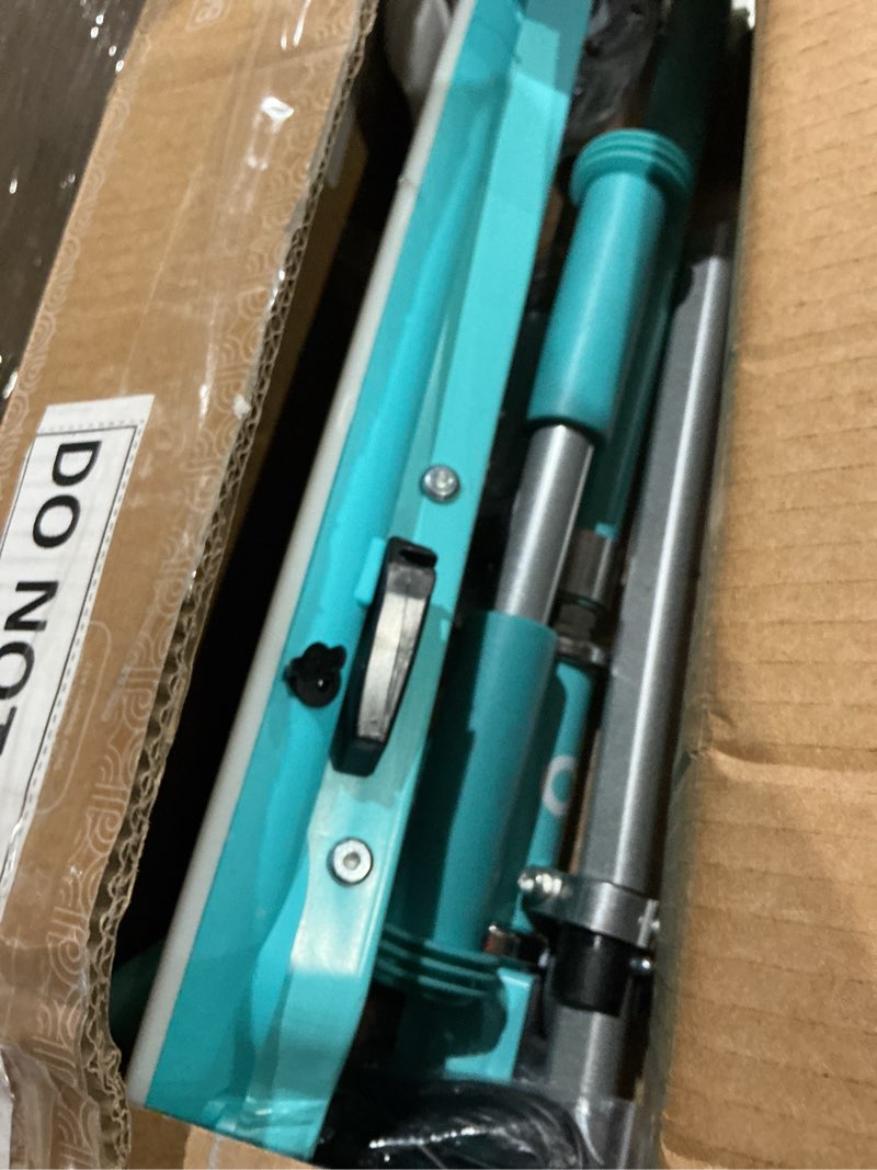 Condition photo showing As Is for gyroor ks2 kids electric scooter – 5 mph safe speed, foot sensor start, led lights, adjustable handlebar, 2 hr fast charge, ul2272 certified, ages 6–12, 121 lb max load cyan