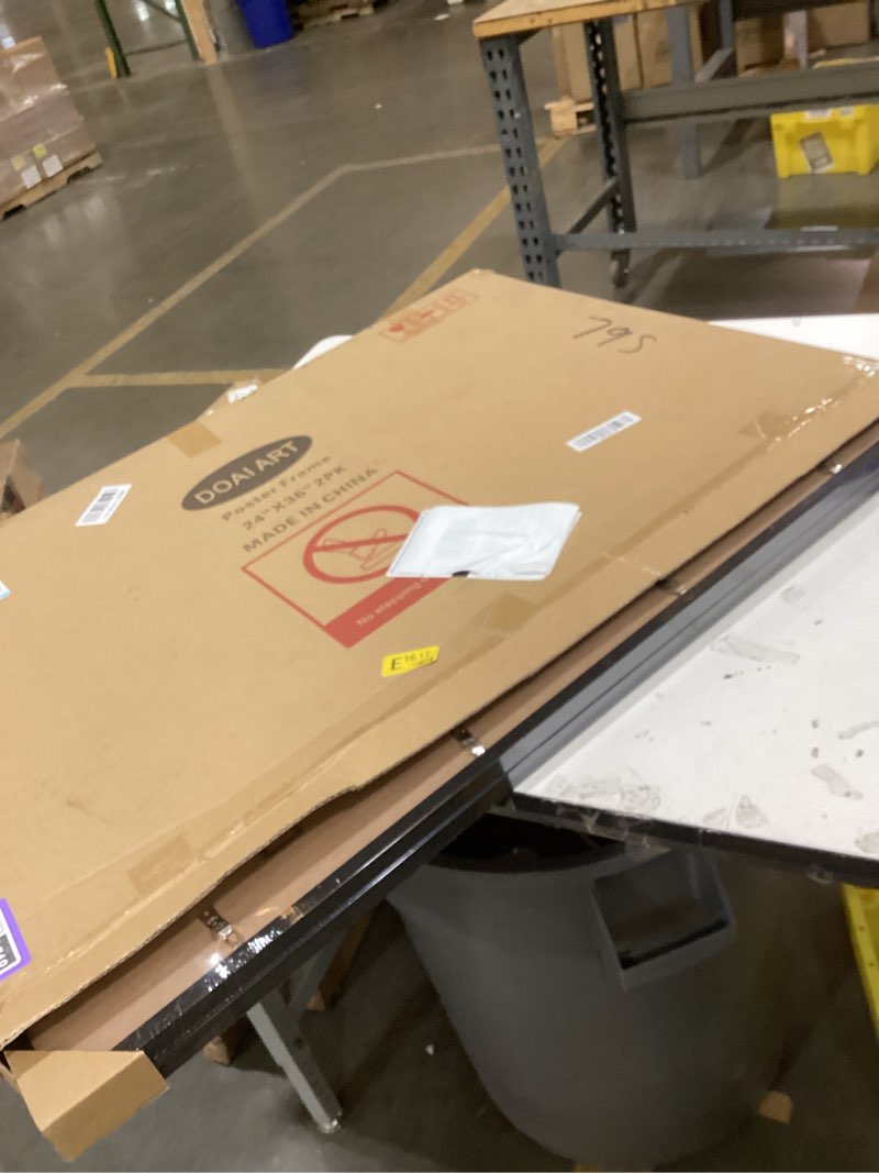 Condition photo showing New/Like New for doai art 24x36 poster frame black 2 pack, poster frames 24 x 36 inches or 24x36 picture frames with hd plexiglass for horizontal or vertical wall mounting, durable scratch-proof safe and artistic black 24x36 2pack