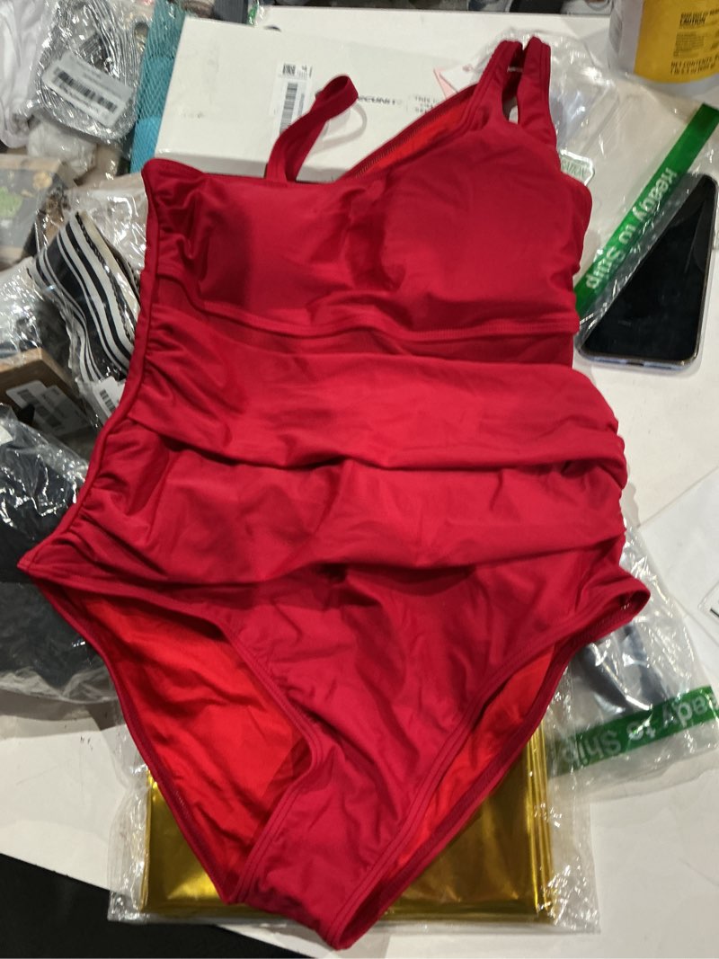 Condition photo showing Good Condition for zhugeli women's one piece swimsuits one shoulder slimming bathing suit tummy control sexy mesh swimwear