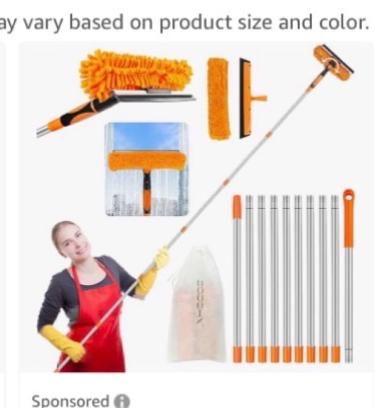 152’’/ 109" squeegee window cleaner, 2 in 1 rotatable window cleaning tool kit, window washing kit w