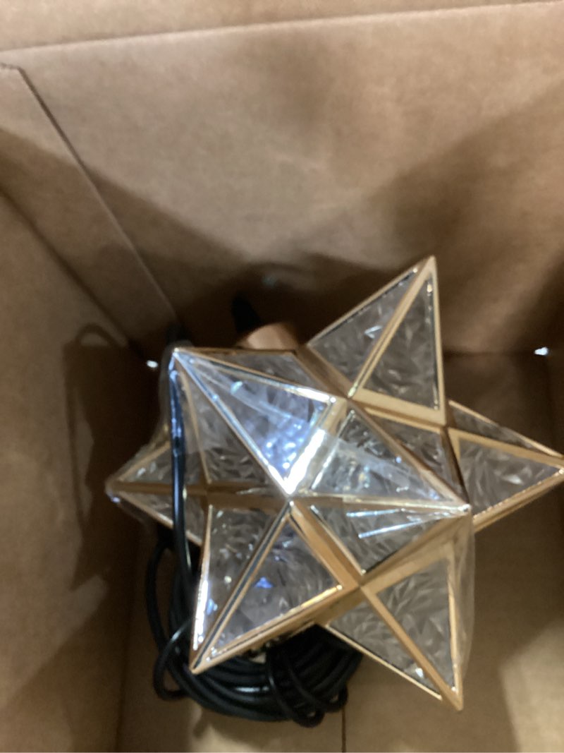 Condition photo showing Good Condition for gold farmhouse pendant lights kitchen island indoor plug in hanging light fixture with 16.5ft cord and switch moravian star lights for bedroom hallway