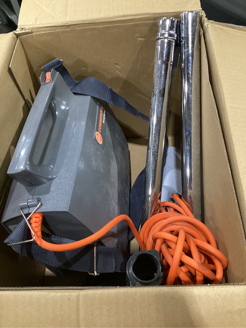 Condition photo showing Good Condition for (USED, NOT TESTED) Hoover Commercial PortaPower Lightweight Canister Vacuum Cleaner, Bagged Canister Vac with Attachments, 2-in-1 Vac and Blower, Corded Vacuum Cleaners for Commercial Use