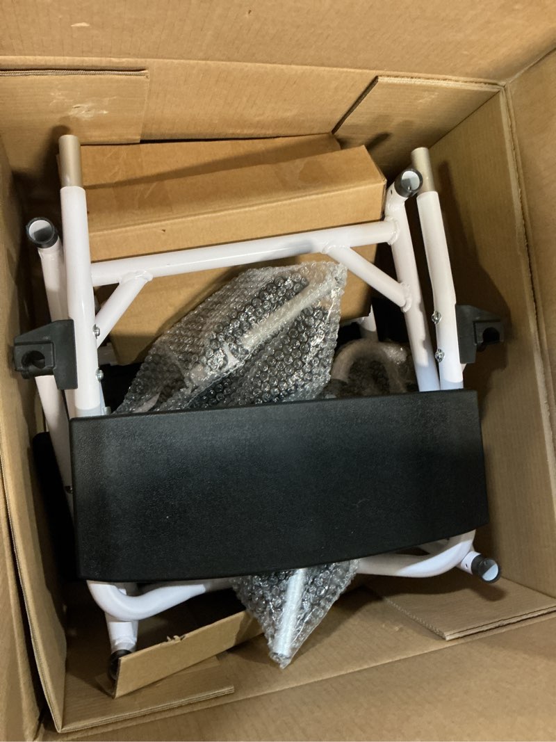 Condition photo showing As Is for vevor shower commode wheelchair with 4 lockable wheels, footrests, flip-up arms, 3-level adjustable height, 5l removable bucket, 350 lbs capacity, commode chair for adults seniors