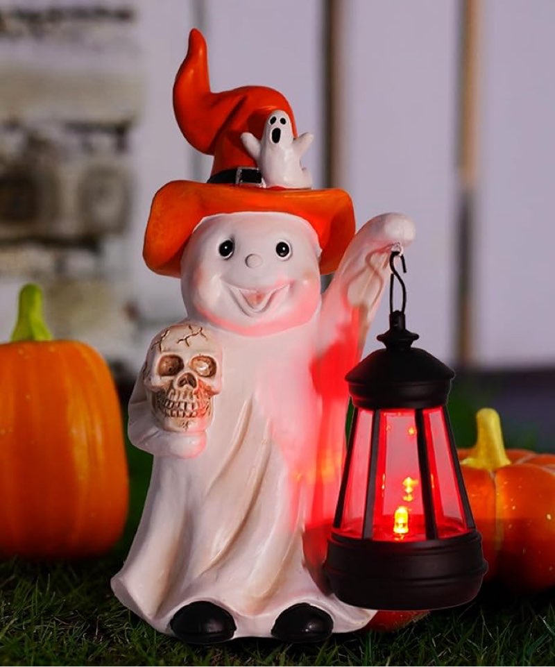 Qeeman Ghost Statues for Garden Decor : Halloween Waterproof Outdoor Decorations Yard Art Resin Figu
