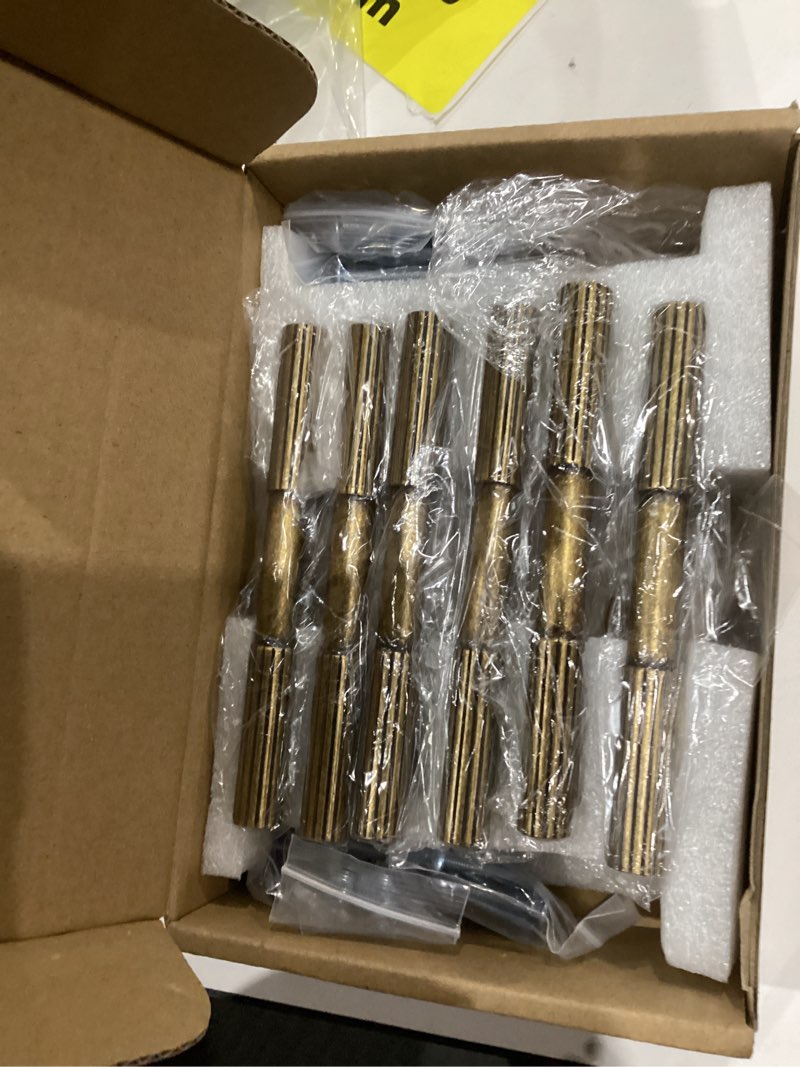 Condition photo showing New/Like New for Goo-Ki Vintage Retro Antique Brass Zinc Alloy Cabinet Handles - 3''(76mm) Hole Center Striped Decorations Cabinet Pull Hardware for Bedroom, Kitchen, 6 Pack 3'' Hole Center Antique Brass