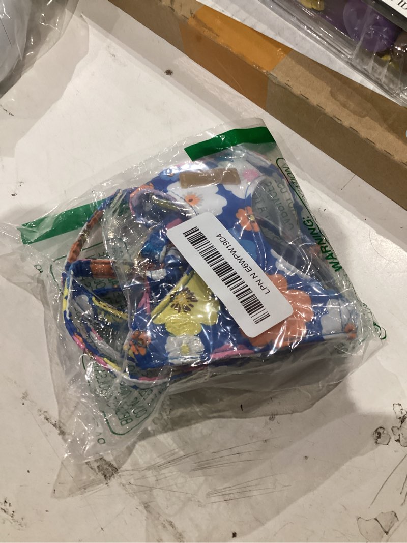 Condition photo showing As Is for slowton no pull dog harness with leash - soft lightweight floral pattern puppy harness, adjustable pet harness for small medium dogs (blue flower xs) x-small(6-11lb) blue flower