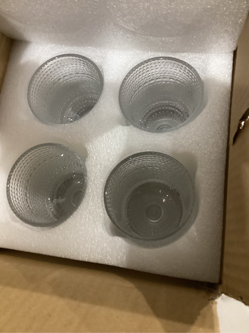 Condition photo showing Good Condition for whjy cute wine glasses set of 4, cute cocktail glasses, 8 oz vintage glasses, short stem wine glasses - pearl
