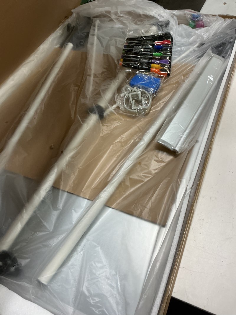 Condition photo showing Good Condition for white board dry erase with stand 36x24in white board easel with height adjustable tripod, 3' x 2' flipchart easel stand up white board with markers, eraser & magnets for school office and home