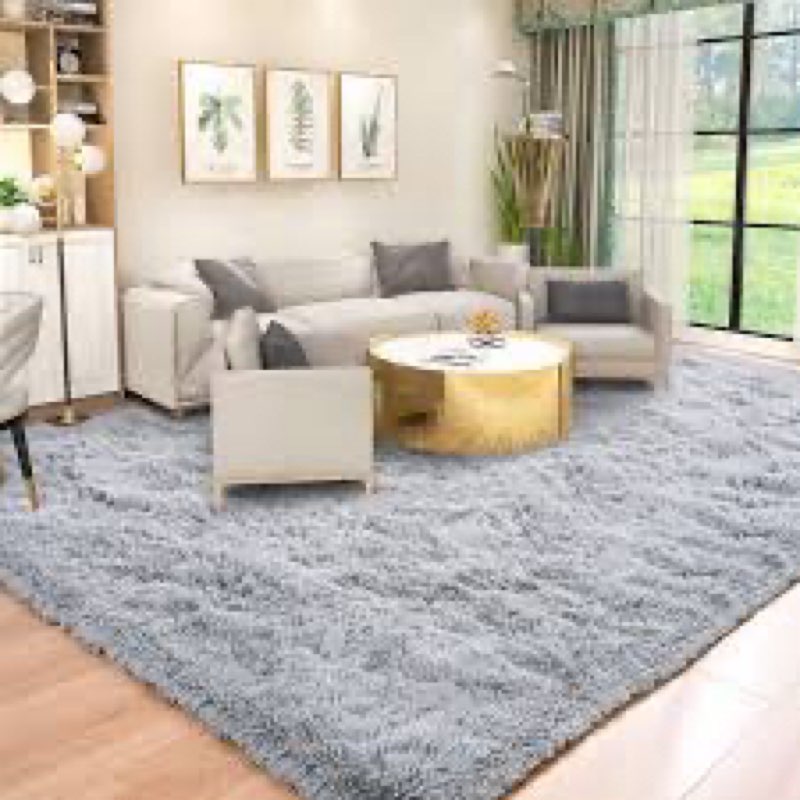 Area Rugs Shaggy High Pile Rugs For Living Room, Bedroom & Playroom, Grey Soft Fluffy Carpet Rug Size: Rectangle 5' x 8'