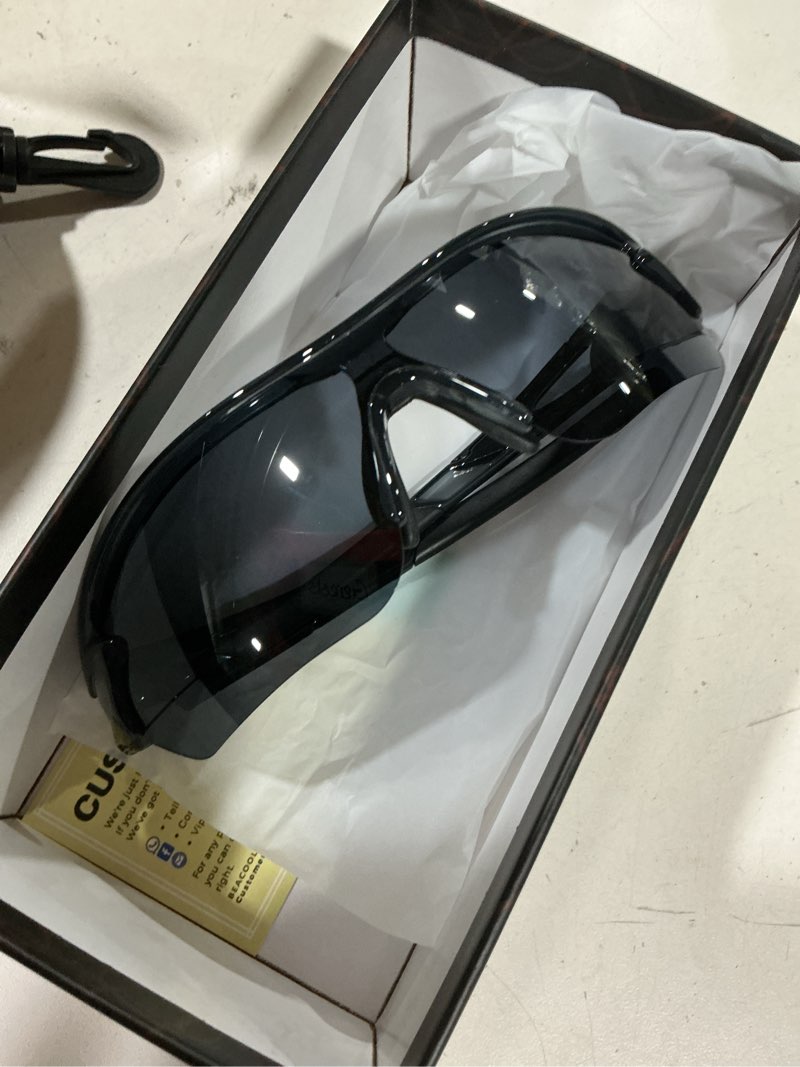 Condition photo showing As Is for beacool polarized sports sunglasses for men women youth baseball cycling running driving fishing golf motorcycle tac glasses transparency grey