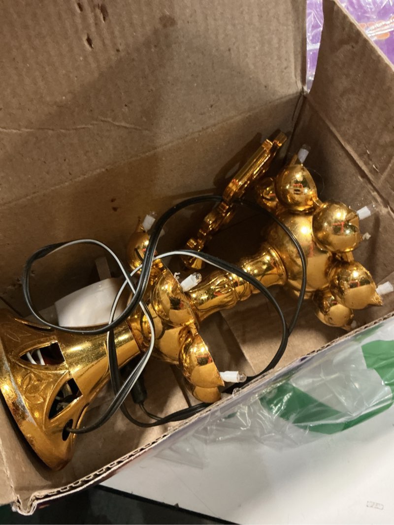 Condition photo showing As Is for Electric Plastic Light, Pooja Diya with LED Spark, Home Temple Decor, Electric Diya Golden,Mandir Di