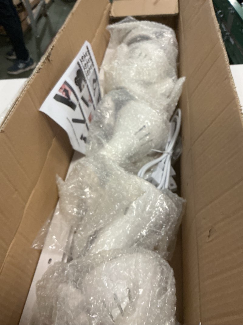 Condition photo showing New/Like New for White J&L Type 6-Lights LED Track Lighting Compelete Kit, 25W 3000K Warm White Brightened Plug in Track Lighting System with 9.8ft Rails 6 Bulbs for Large Supermarkets, Commercial Lighting White 35W Super 6 Heads 3000K Warm