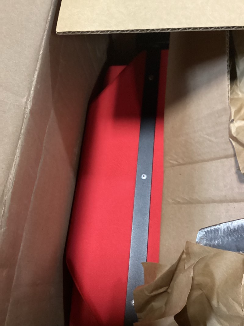 Condition photo showing As Is for jauntis stadium seats for bleachers, bleacher seats with ultra padded comfy foam backs and cushion, wide portable stadium chairs with back support and shoulder strap, 1 pack, red large - 17.7"w x 14.6"d x 15.9"h red 1
