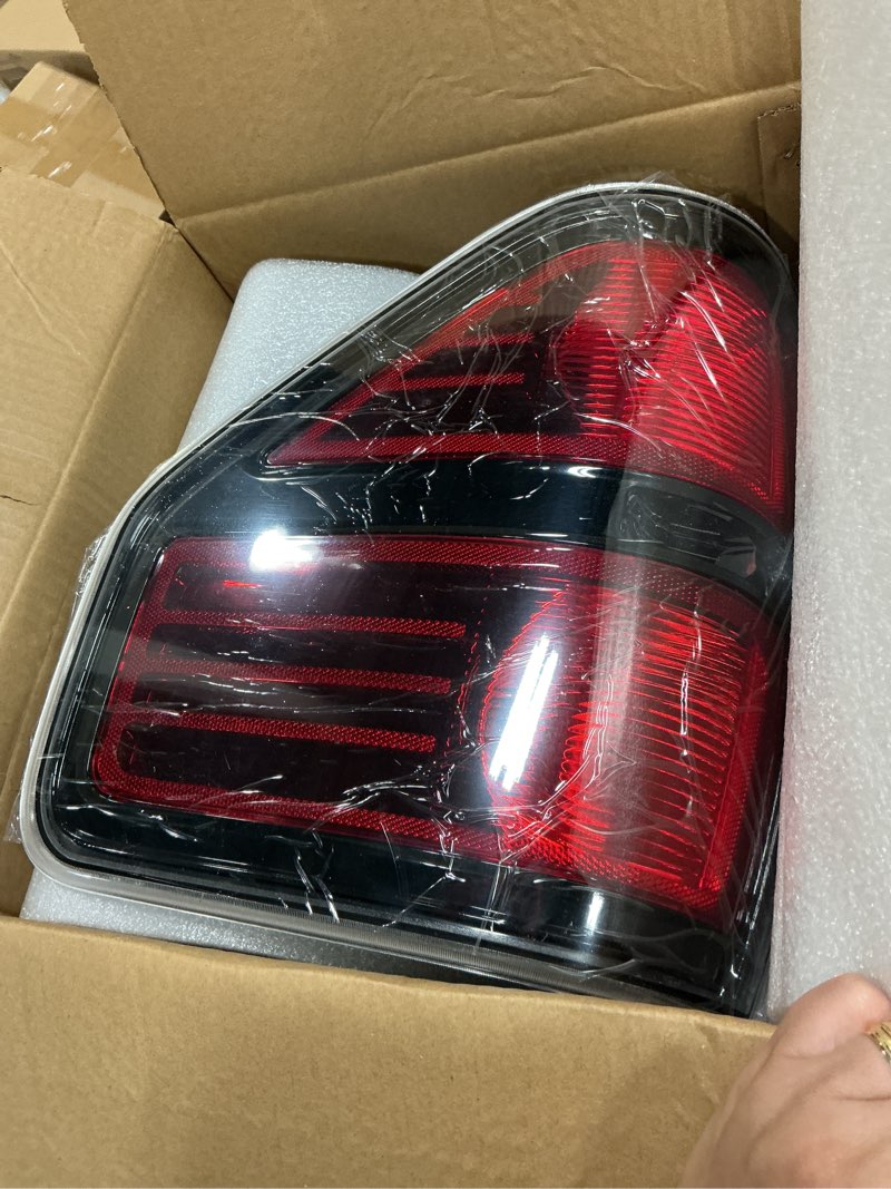 Condition photo showing New/Like New for rear brake tail light for 2009 2010 2011 2012 2013 2014 ford f150 f-150 left driver right passenger taillights red smoked tail light replace bl3z13404ab bl3z13405ab (not included bulb) 2009-2014 f150 black