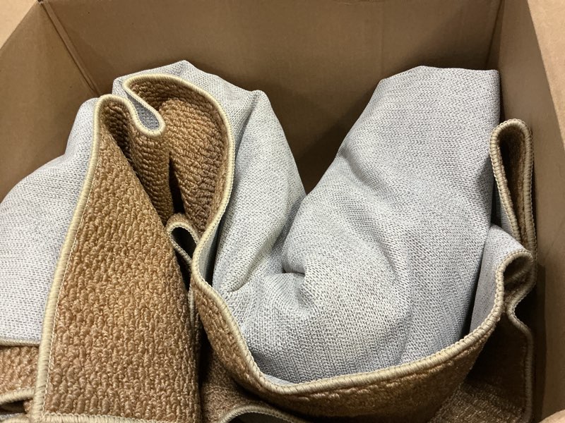 Condition photo showing Good Condition for Faux Jute Non-Slip Area Rug, 6x9 Washable Pet-Friendly Floor Mat for Living Room, Bedroom, Entryway, Machine Woven Durable Scratch Resistant Carpet, Brown Brown 6x9