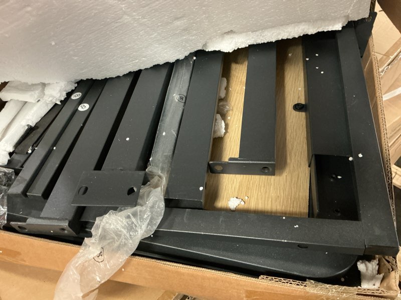 Condition photo showing Good Condition for garveehome queen rattan platform bed frame, queen size bed frame with natural rattan headboard and footboard, metal bed frame with under bed storage and strong slats support, no box spring needed