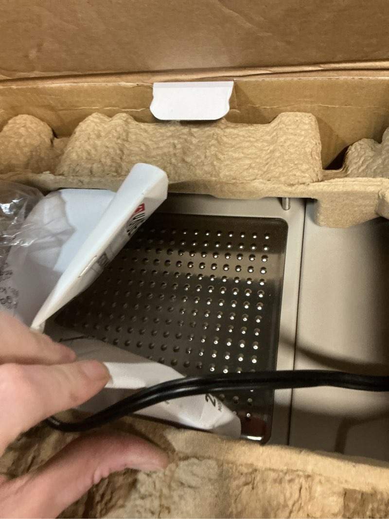 Condition photo showing As Is for haden barista brew espresso coffee machine, stainless steel espresso maker with milk frother and steamer function and 1.5l water tank, putty & copper putty & chrome