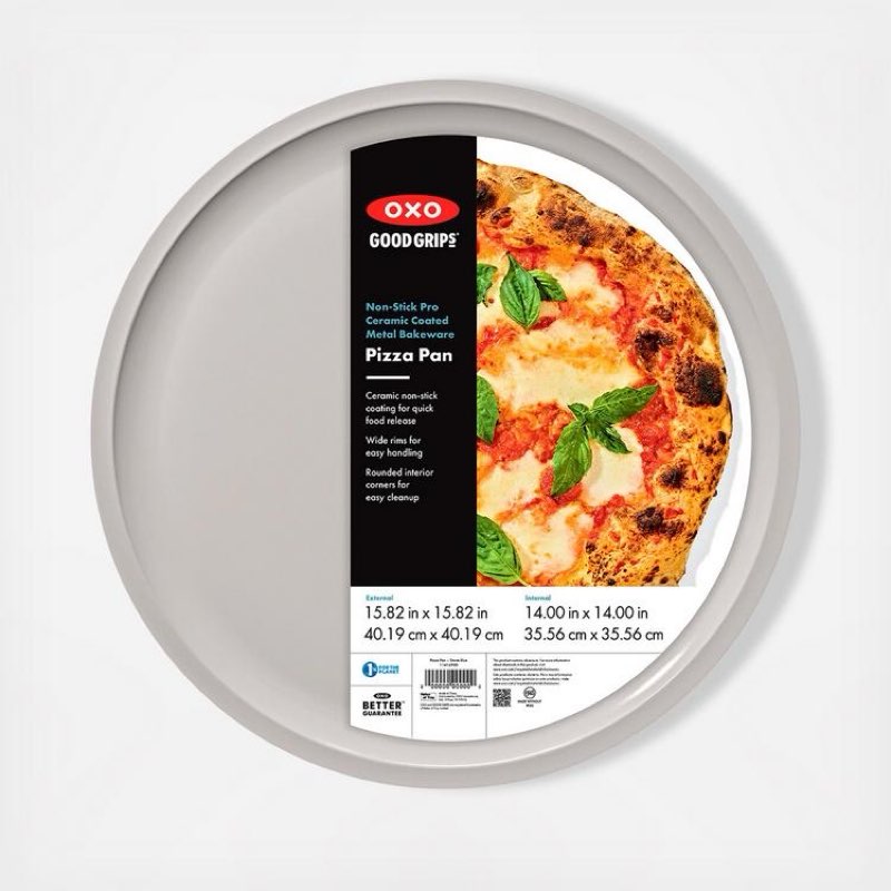 oxo good grips non-stick pro clear coated metal bakeware pizza pan, baking sheet