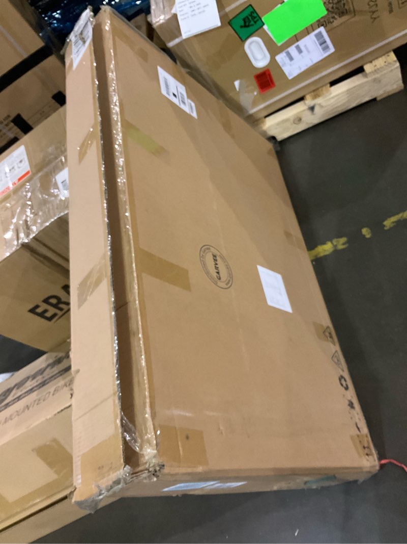 Condition photo showing As Is for 41 Inch Dog Crate Furniture, Heavy Duty Dog Kennel Table with 360° Swivel Wheels, Double Doors, 4 Latches, Vintage Farmhouse Dog House End Table for Large, Medium and Small Dogs, Brown