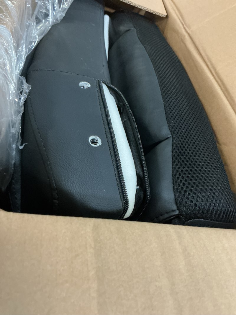 Condition photo showing As Is for amazon basics classic puresoft pu padded mid-back height adjustable office computer desk chair with armrest, 26"d x 23.75"w x 42"h, black
