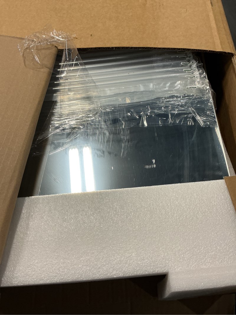Condition photo showing Good Condition for idyllor plastic bathroom medicine mirror cabinet 16 x 22 inch, surface and recessed mount, beveled edge mirror white 16x22 inch beveled edge mirror