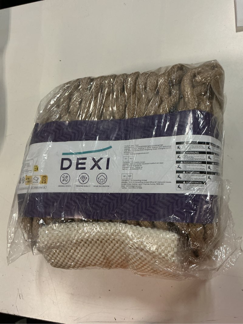 Condition photo showing New/Like New for dexi jute door mat for front entryway, 24x35 braided woven doormat outside entrance, dirt trapper natural fiber entry mats for patio, brown 2' x 3' brown
