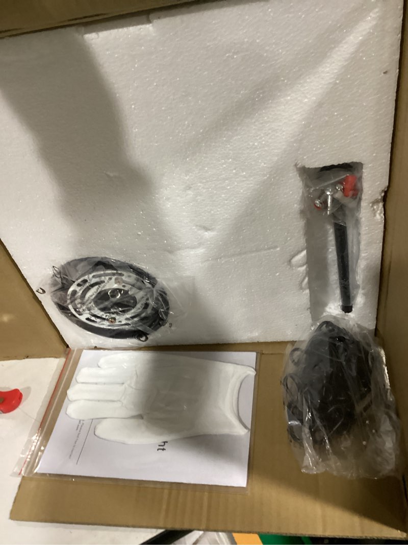 Condition photo showing Good Condition for Extra Large 16" Vintage Farmhouse Pendant Light – Hand-Blown Clear Hammered Glass Shade, Adjustable Chain, Hanging Light for Kitchen Island, Dining Room, Hallway, Black Finish Black Chain