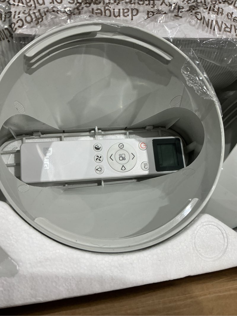 Condition photo showing As Is for duracomfort portable air conditioners, 8,500 btu(ashrae) /5,100 btu (sacc), cooling,dehumidifier,fan mode,up to 350 sq.ft,suitable for compact rooms,white
